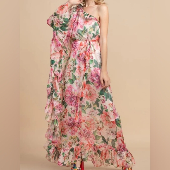 Dalia Macphee | Dresses | Dalia Macphee Floral Maxi | Poshmark